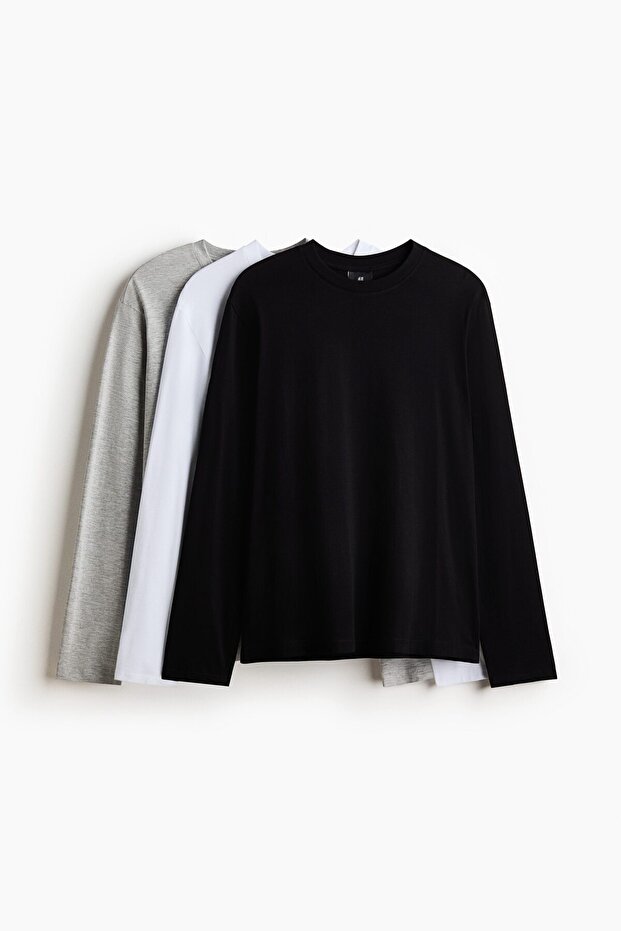 3'lü Regular Fit Jarse Üst