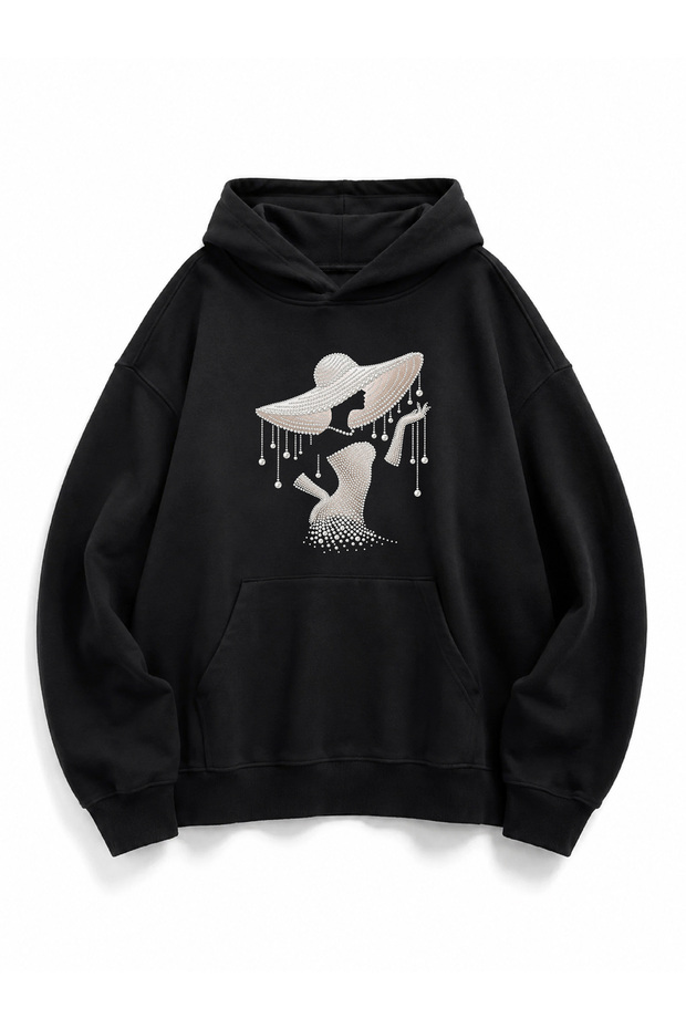 Unisex Women'S/Men's Hooded Sweatshirt with Kangaroo Pocket and Pineapple Design