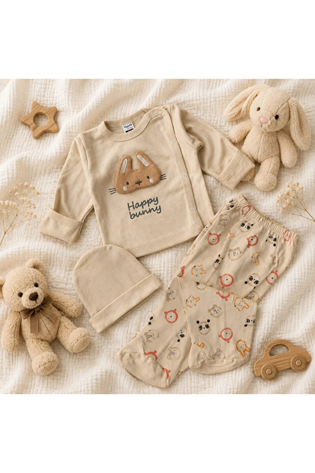 Happy Rabbit Accessory-Folded Gloves 3-Piece Baby Set
