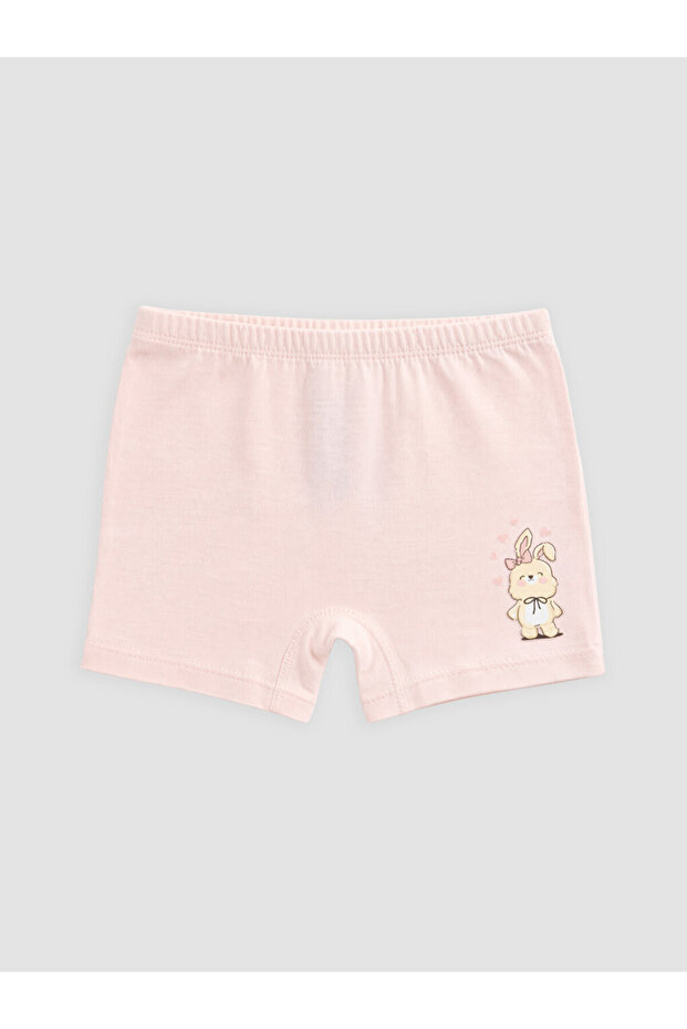 Vizyon New Season Pink Rabbit Printed Girls' Boxer Briefs