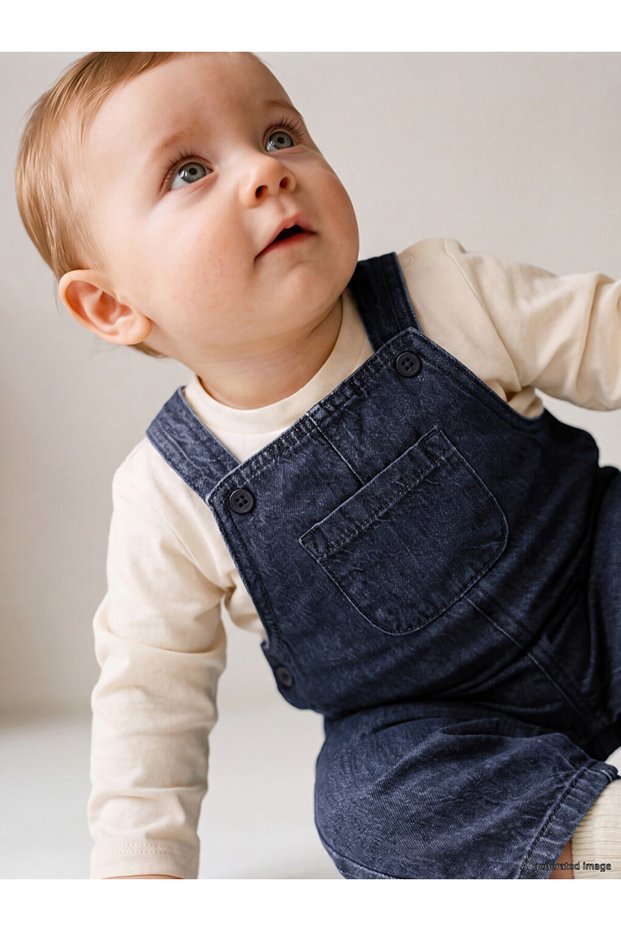 I Baby Boy Salopet and T-Shirt Set from Freezen Store