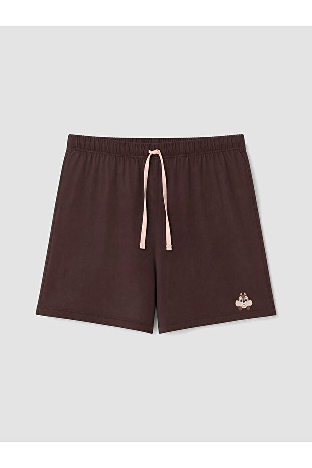 Ozmarka New Season Brown Printed Women's Shorts Pajama Bottom
