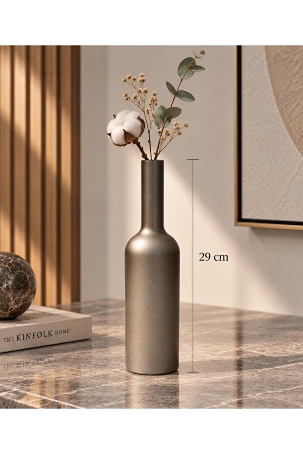 BELLA AHŞAP VAZO BRONZ