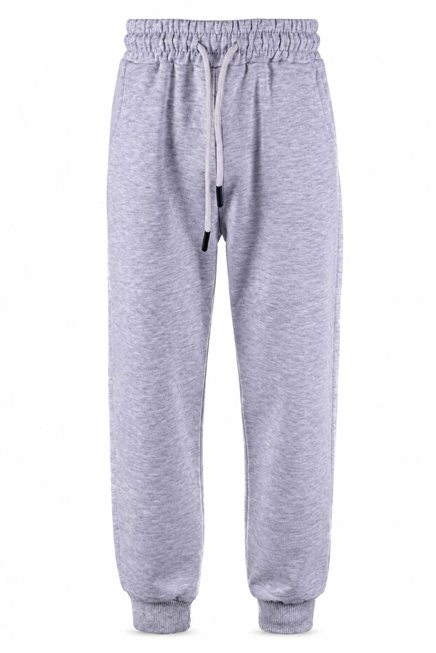 Basic Unprinted Grass Gray Boys' Sweatpants 8086