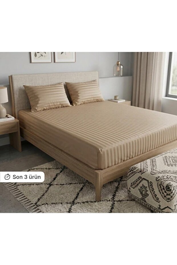 Cotton Satin Elastic Bed Sheet %Cotton Satin