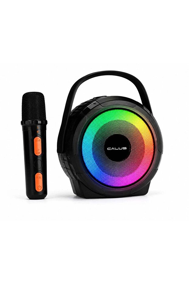 K52S Portable Bluetooth Karaoke Speaker with Wireless Microphone, RGB Lights & FM Radio