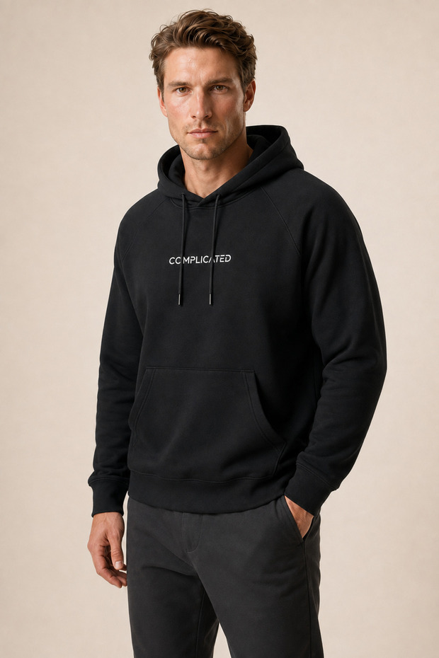 Kitell New Season Men's Regular Fit Cotton Hooded Sweatshirt Black