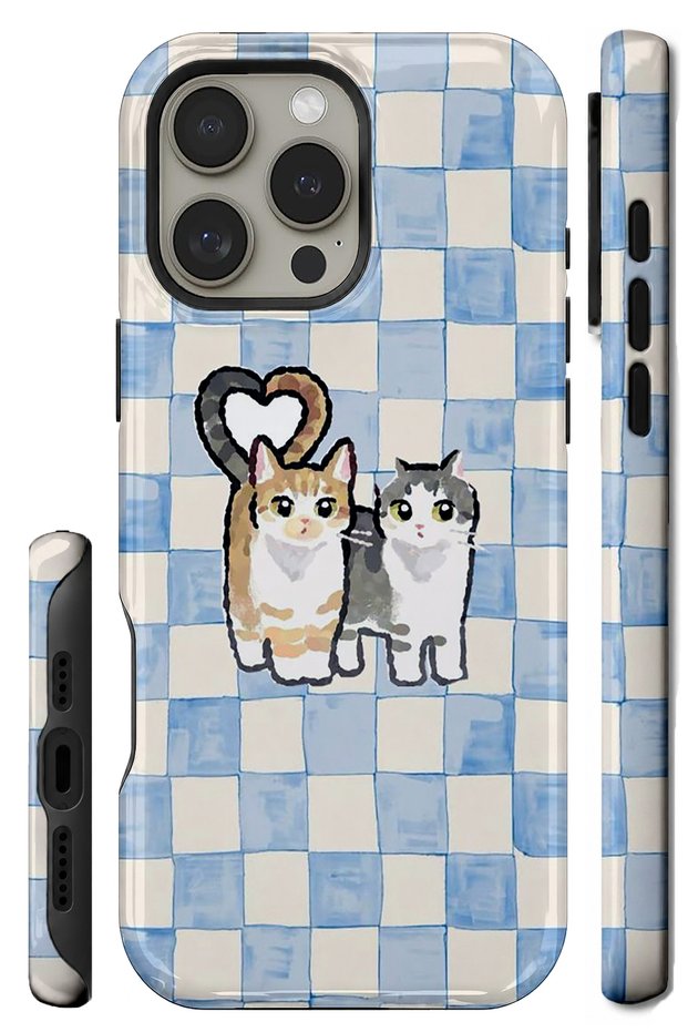 iPhone 13 Pro Compatible - Kitten Kanki Cats, Double Layer Cover, Glossy Surface Protective Case