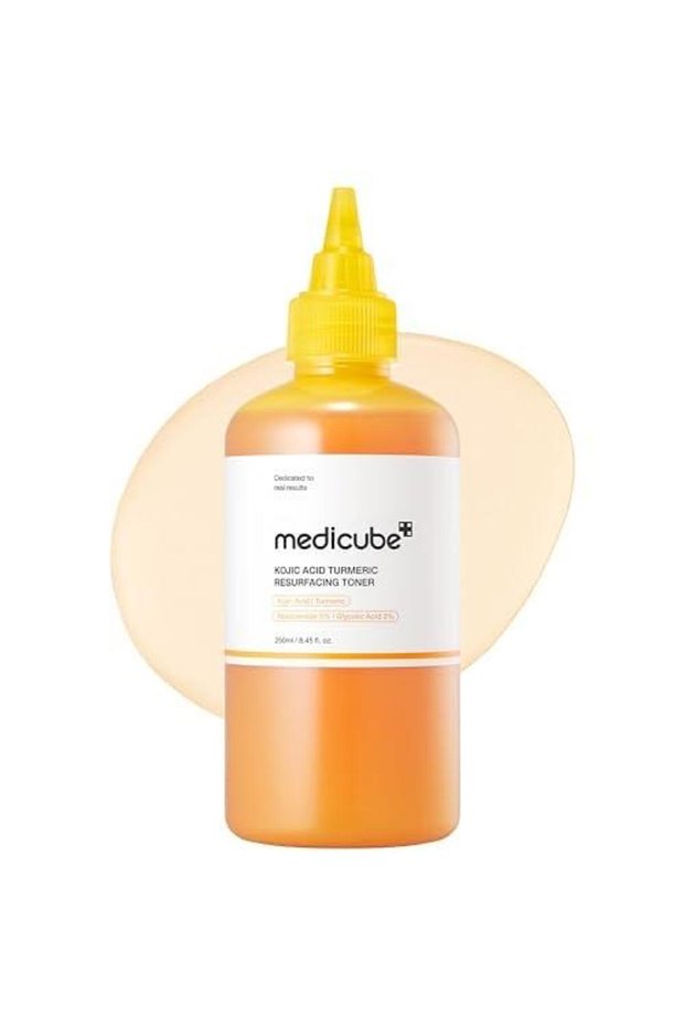Kojic Acid Turmeric Smoothing Toner for Face & Body | Lightweight Toner for Balancing Uneven Skin Tone & Texture | Niacinamide, Glycolic Acid for Clear Glass Skin | 8.45 fl.oz