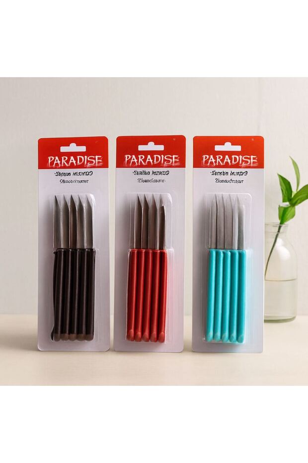 6-Piece Colorful Plastic Handle Fruit Knife Set