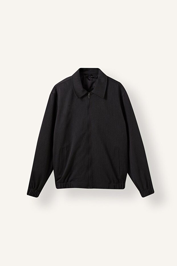 Regular Fit Polo Collar Lined Pocketed Coat I7122Ax26Au