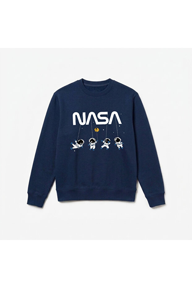 Nasa Printed Crew Neck Sweatshirt