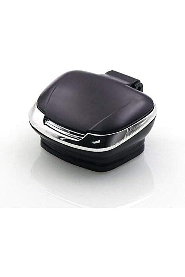 Car Ashtray with Lid,Flame Retardant and Waterproof Vehicle Holder with LED Light,Universal Fit Black