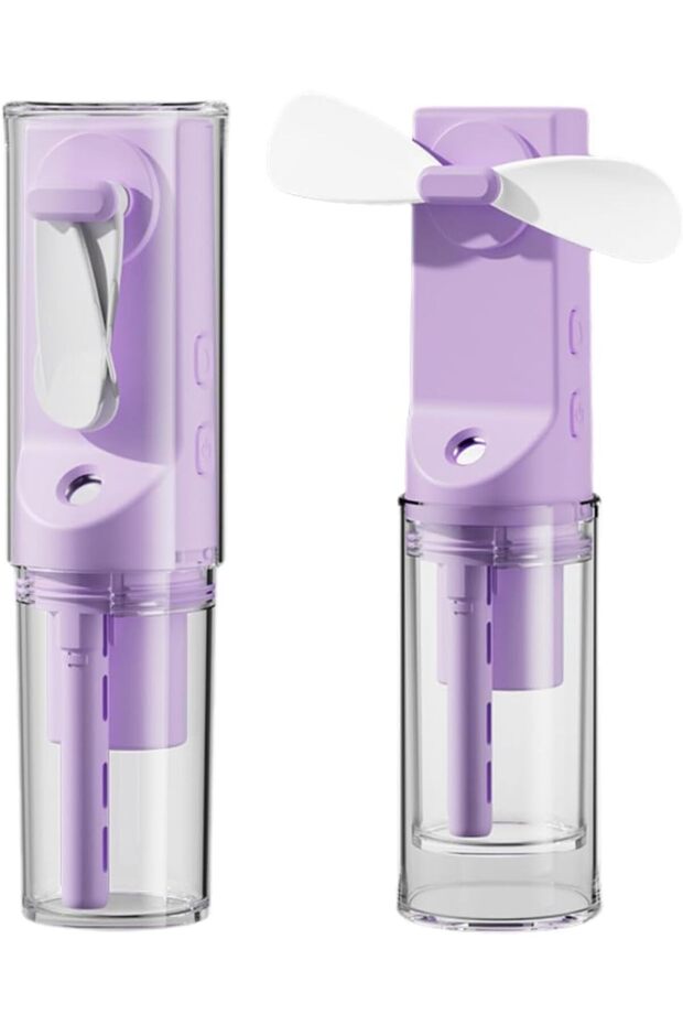 Portable Mini Misting Fan,USB Rechargeable 1500mAh Battery,4 Speed Settings,Handheld Pocket Fan with 55ml Water Tank for Travel and Office
