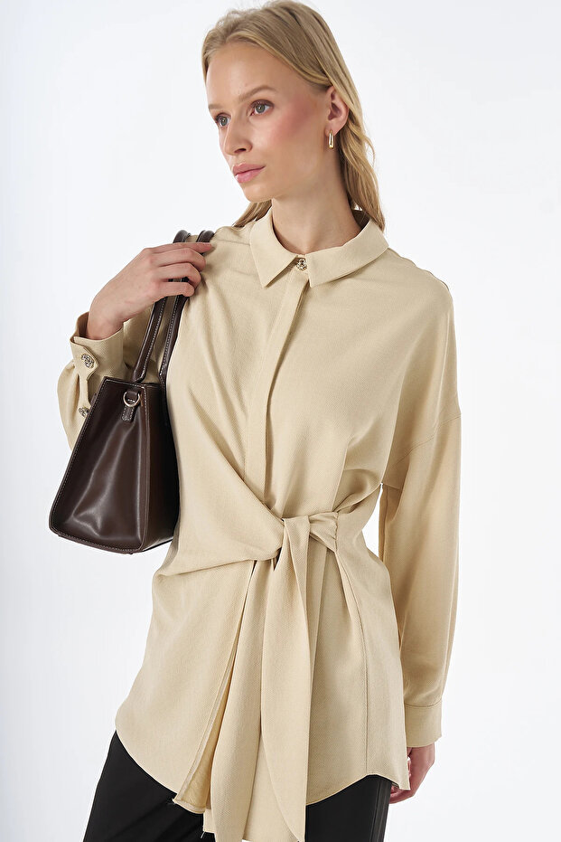 Tie-Detail Tunic Yellow