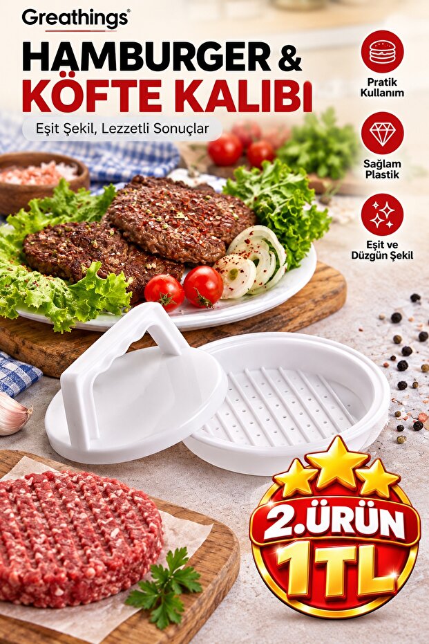 White Plastic Hamburger and Meatball Mold Pressing Apparatus Practical Meatball Shaper