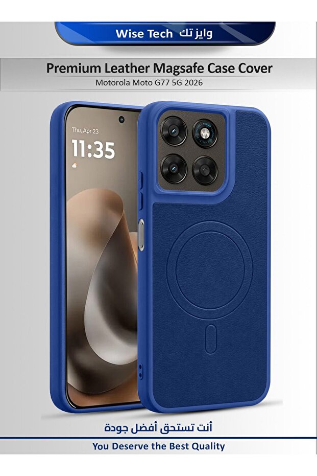 Motorola Moto G77 5G 2026 Premium Leather MagSafe Compatible Phone Case Cover