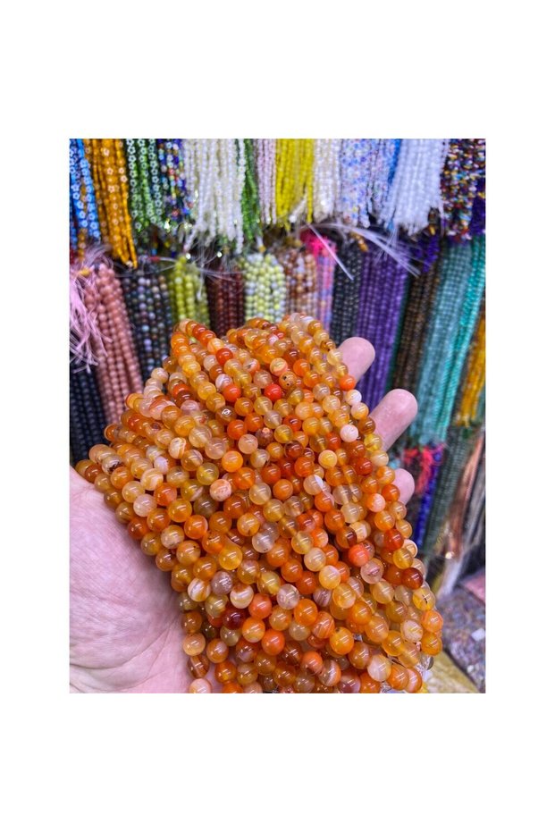 Orange Agate Natural Stone 8mm