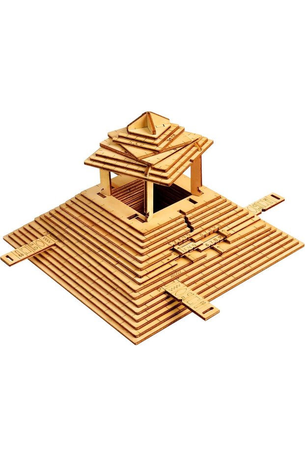 Quest Pyramid Wooden Secret Puzzle Box - Board Games for Family, Adults, Kids - Mystery Escape Room in a Box & Educational Brain Teasers - Unique Birthday Ramadan Gifts for Women & Men