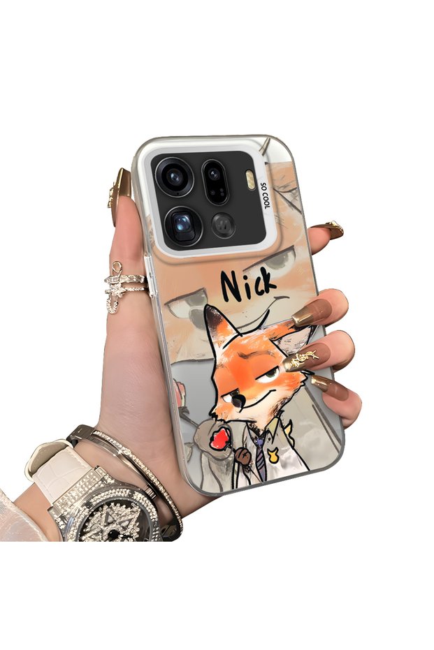 Oppo Find X9 Pro 5g Compatible Cartoon Fox Nick Patterned Case Acrylic Hard Back Silicon Edge