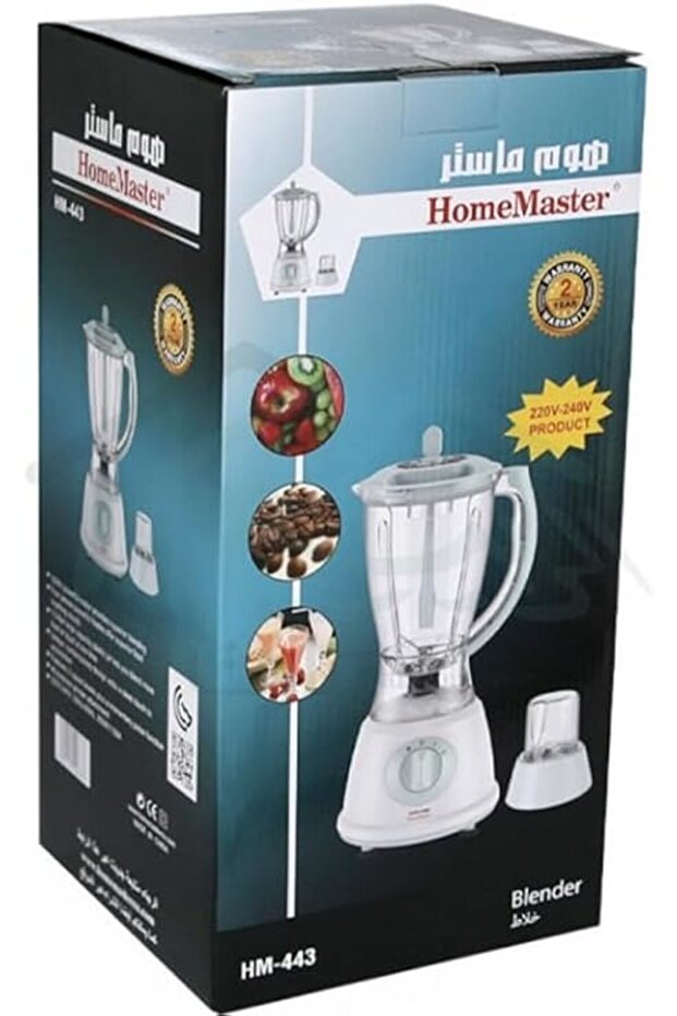 Homemaster HM-443 350W Blender with Grinder, Multicolor