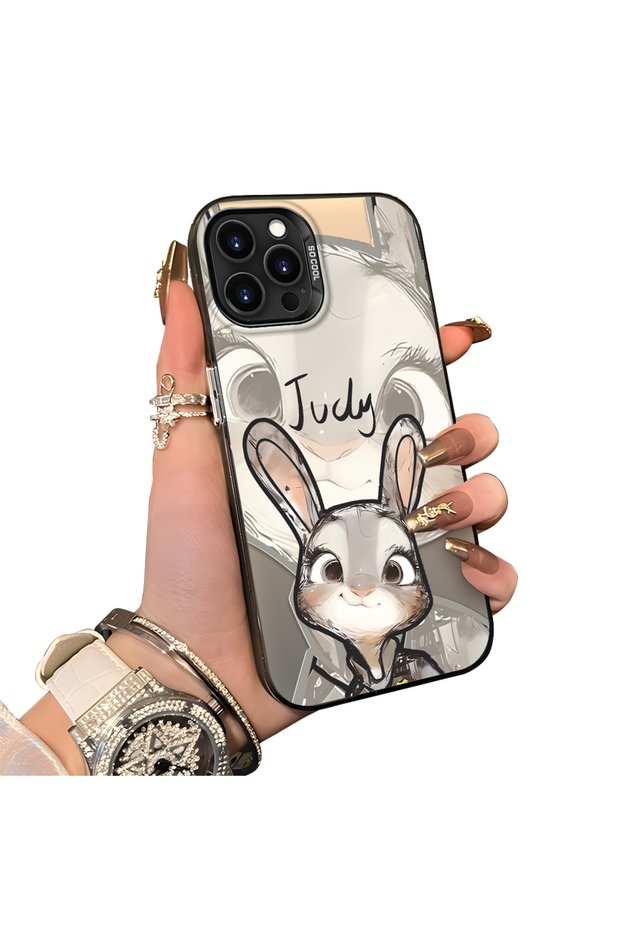 iPhone 14 Pro Max Compatible Cartoon Fox Judy Pattern Case Acrylic Hard Back Silicone Edge