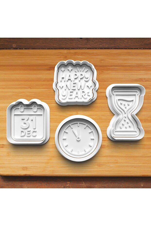 2027 Happy New Year Set of 4 Cookie and Candy Dough Molds