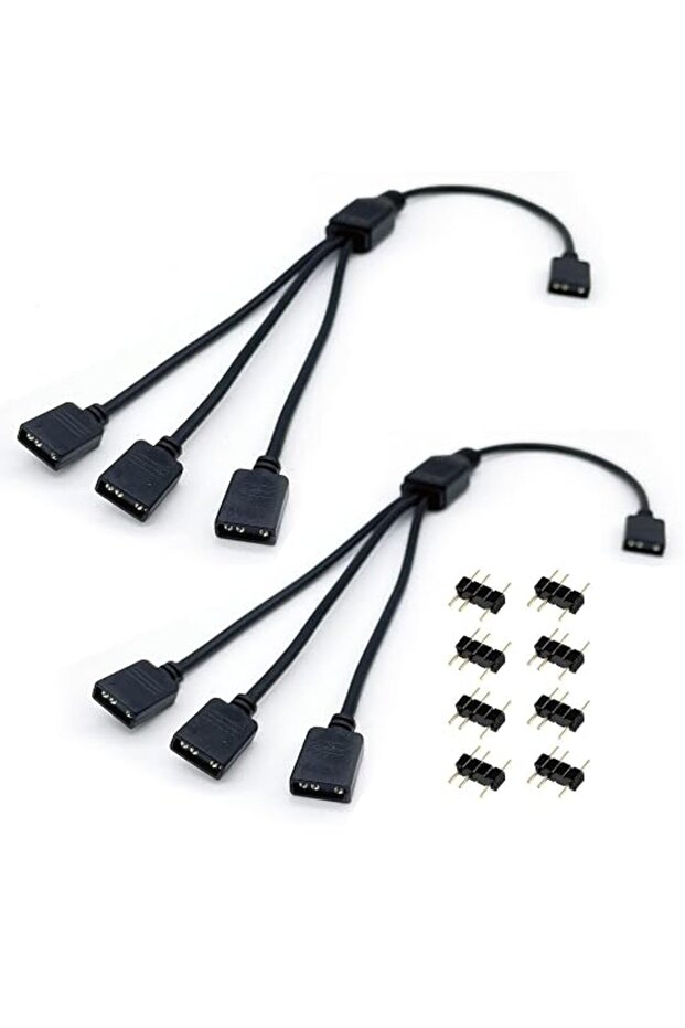 كابل تقسيم ARGB من 1 إلى 3، كابل تمديد ARGB LED قابل للعنونة 5 فولت 3 دبابيس، كابل مزامنة ARGB LED، A