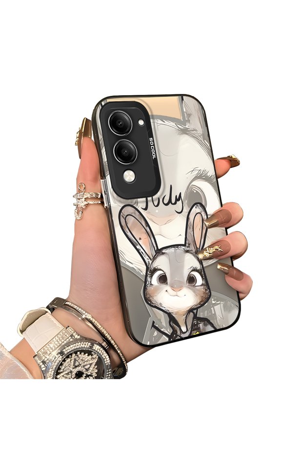 Vivo Y04 Compatible Cartoon Fox Judy Patterned Case Acrylic Hard Back Silicon Edge