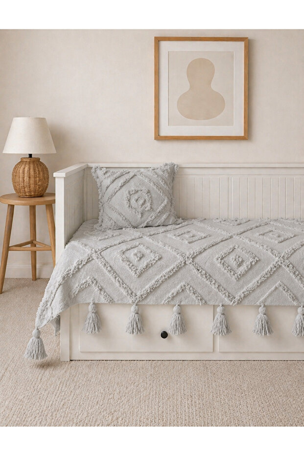 Cotton Tufted Hemnes Divan Cover 130X250 cm