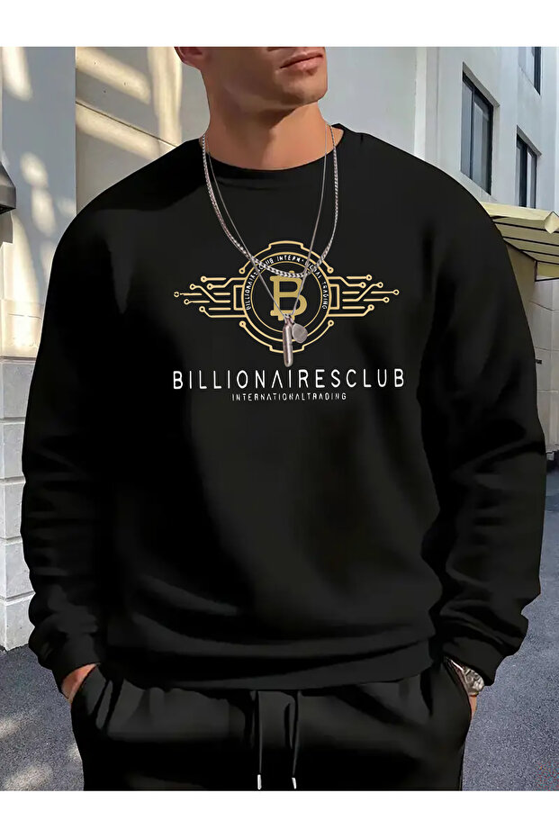 Unisex Men's Printed Crew Neck Comfortable Fit Regular Cut Sweatshirt