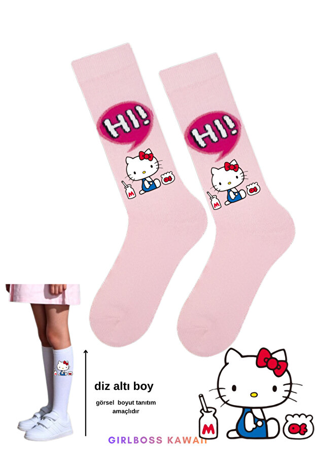 Hello Kitty Hi Knee-Length Long Socks Pink