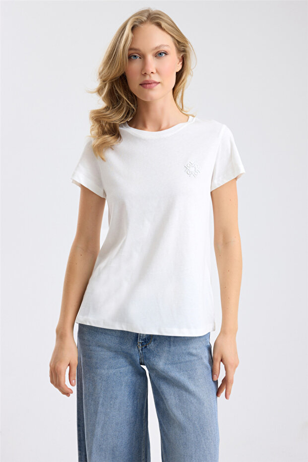 Logo Embroidered Cotton T-Shirt