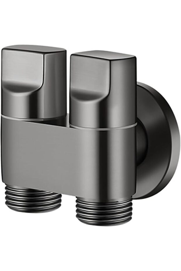 Upgrades 20mm Double Flows Control Angles Valves Double Control Angles Valves Metal For Home Laundry