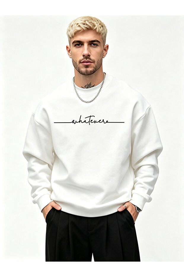 Unisex Men's Printed Crew Neck Comfortable Fit Regular Cut Sweatshirt