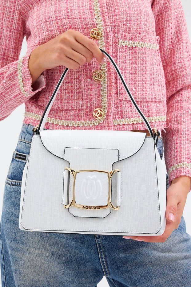 Italian Design 100% Genuine Leather Women's Hand and Shoulder Bag - Handcrafted Italian Style Crossbody Model