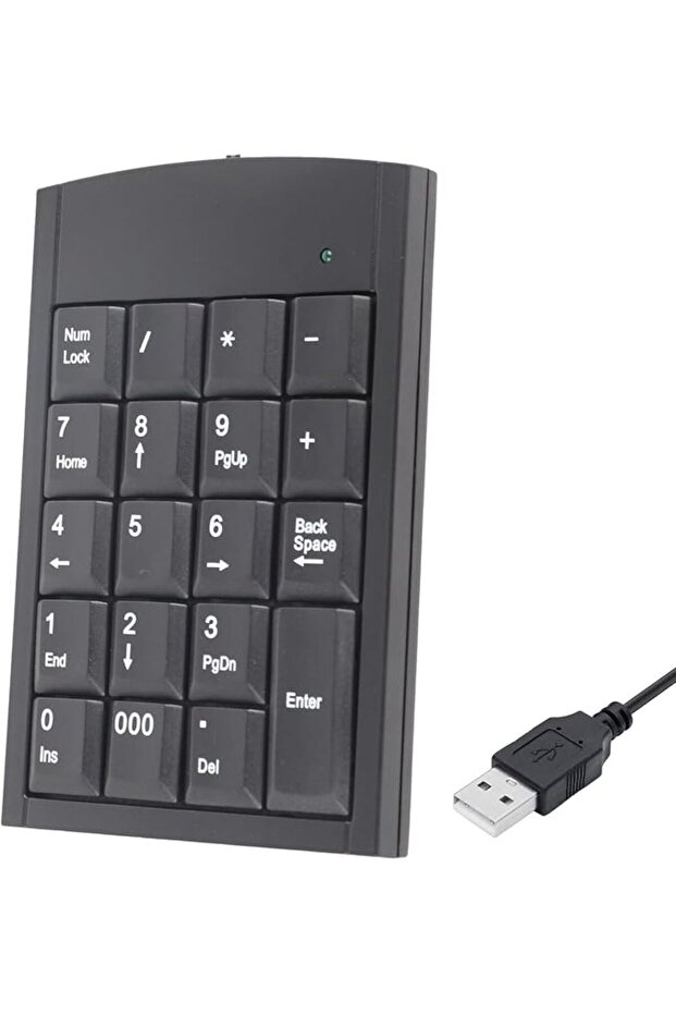 لوحة مفاتيح رقمية سلكية USB، لوحة أرقام صغيرة بـ 19 مفتاحًا، لوحة مفاتيح رقمية نحيفة احترافية للحاسوب المحمول والمكتبي