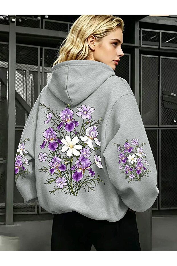 Unisex Sleeve Printed Hooded Kangaroo Pocket Comfortable Fit Regular Cut Sweatshirt