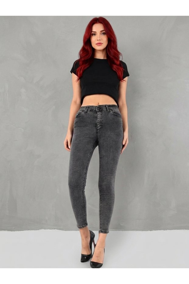 Emyy Women's Smoked Slim Fit Lycra Denim Jeans