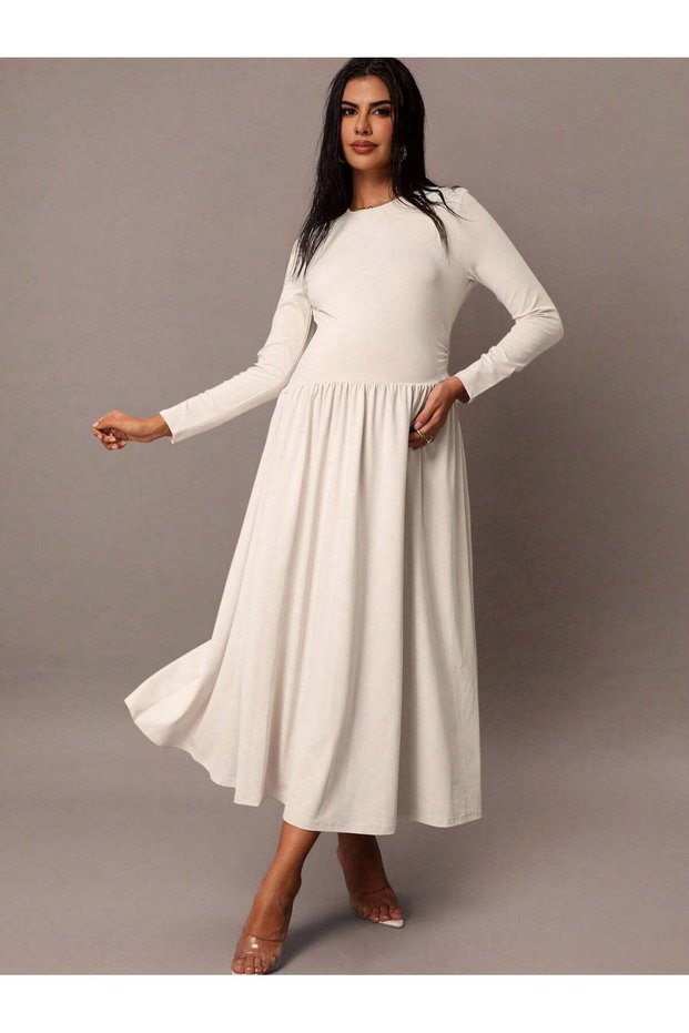 Rochie maxi, bej - XL