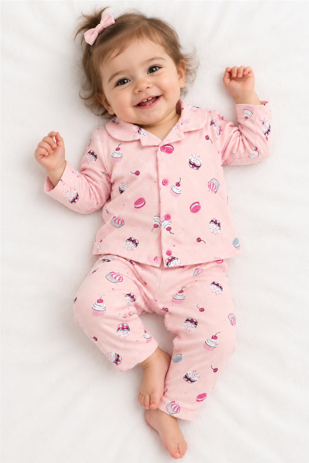 100% Cotton Baby Girl Pajamas – Snap Closure at Front, Soft and Comfortable