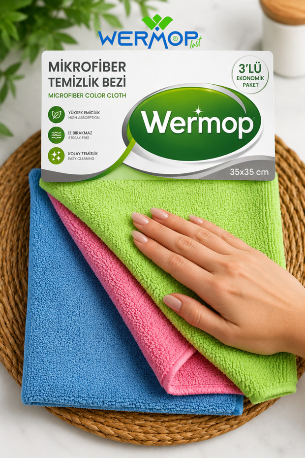 3-Pack Colorful Microfiber Glass Cleaning Cloth 35X35 cm