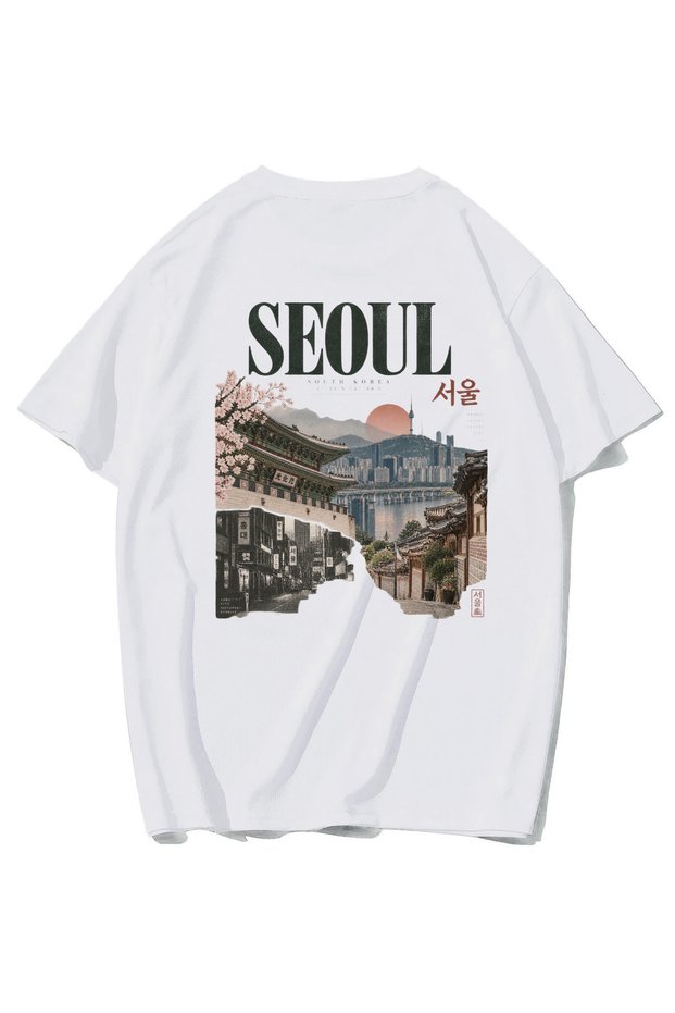 Unisex Oversize Seoul T-Shirt White