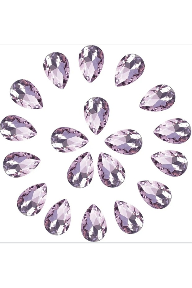 Gluing Stone - {Arkası Bombeli} Pink Drop 4X6Mm (100 Ad)