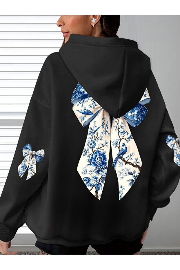 Unisex Sleeve Printed Hooded Kangaroo Pocket Comfortable Fit Regular Cut Sweatshirt