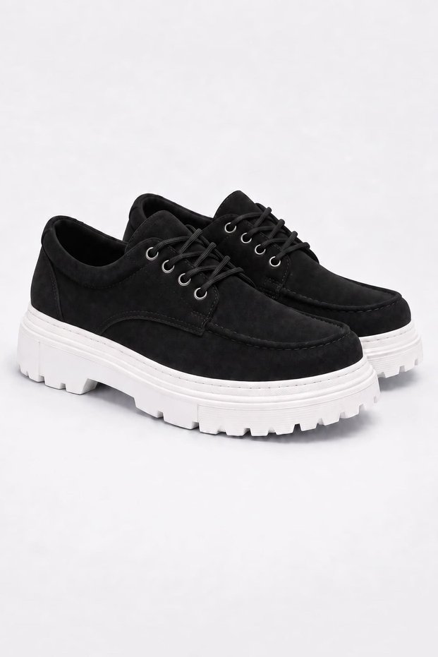 Jy-T13 Nova Lace-Up Suede Men's Casual Sports Classic Shoes Sbt - Black