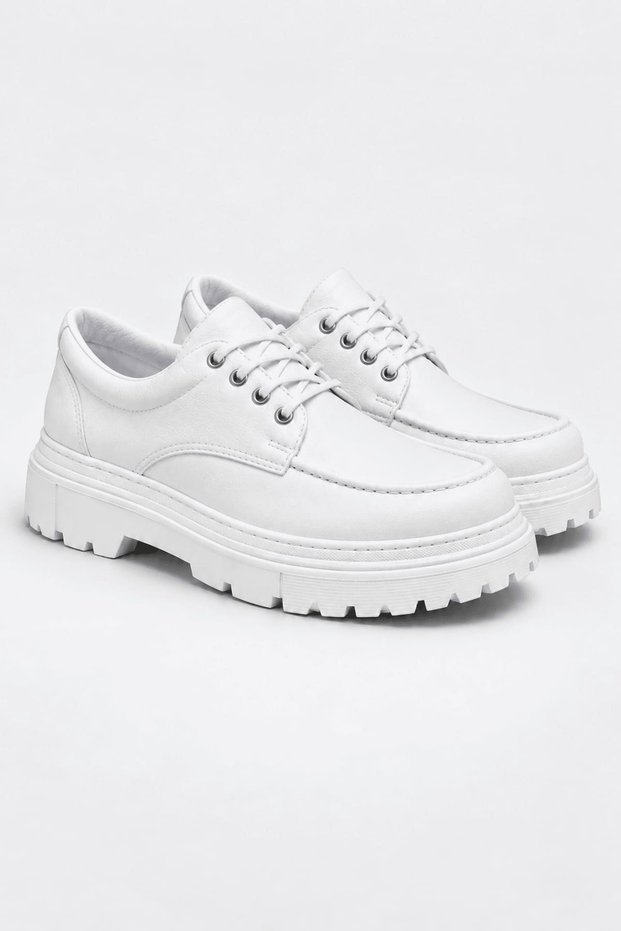 Jy-T13 Nova Lace-Up Leather Men's Casual Sports Classic Shoes Cbt - White