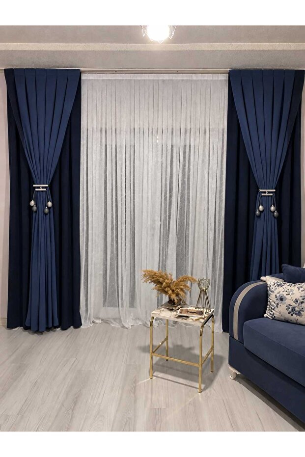 Fon Perde Petek Fon 1/2.5 Pleated 2 Pieces Accessories 4 Pieces Wings Fon Total 6 Pieces Set