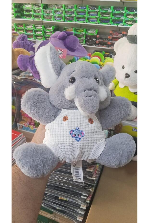 Toy Plush Cute Sleeping Companion Elephant in Gray Dress 25 cm