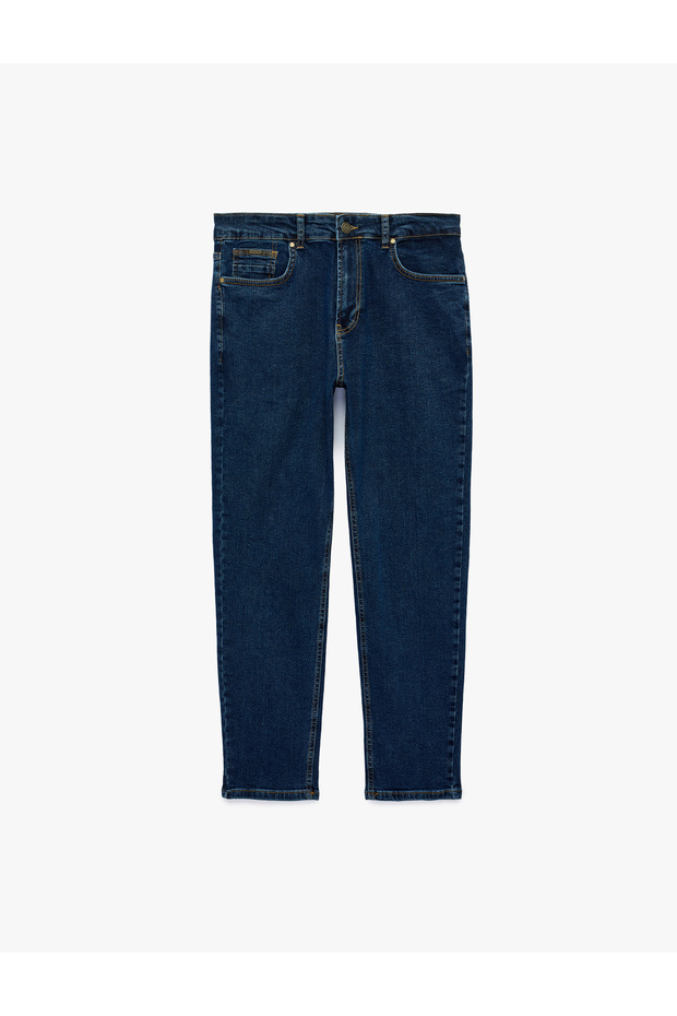 Normal Waist Cotton Tapered Fit Jean Pants with Pockets - Joe Jean